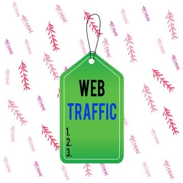 Handwriting text Web Traffic. Concept meaning the amount of data sent and Stockillustratie
