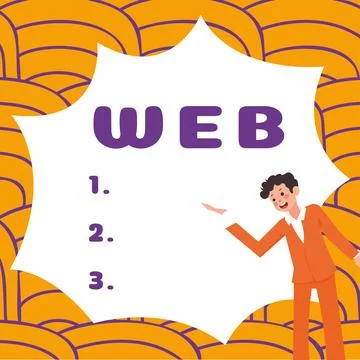 Handwriting text Web. Word for a system of Internet servers that support Stock Illustration