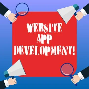 Handwriting text Website App Development. Concept meaning Creation of 스톡 일러스트