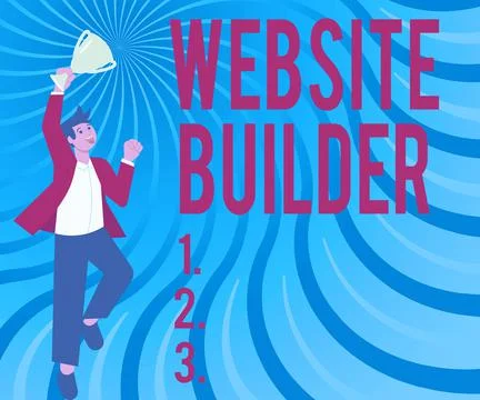 Handwriting text Website Builder. Internet Concept Website Builder Gentleman Stock Illustration