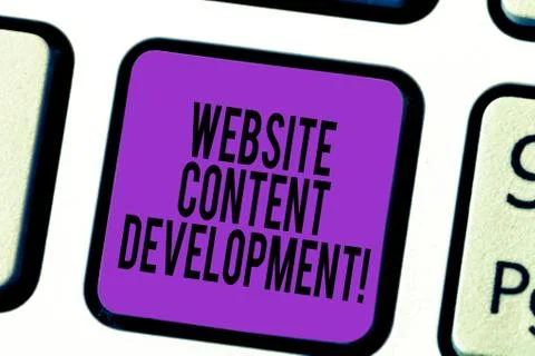 Handwriting text Website Content Development. Concept meaning process of issuing Foto stock