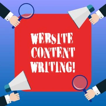 Handwriting text Website Content Writing. Concept meaning writing an informative Stock Illustration