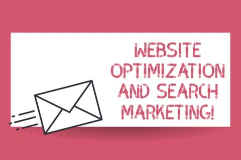 Handwriting text Website Optimization And Search Marketing. Concept meaning Illustrazione stock