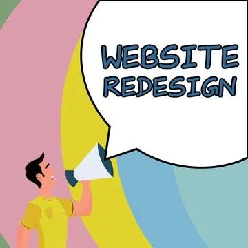 Handwriting text Website Redesign. Word Written on modernize improver or evamp Illustration