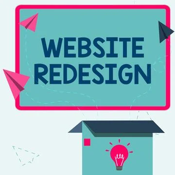 Handwriting text Website Redesign. Word Written on modernize improver or evamp Illustration