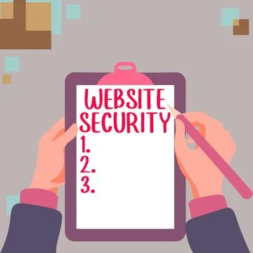 Handwriting text Website Security. Concept meaning critical component to protect イラスト素材