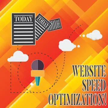 Handwriting text Website Speed Optimization. Concept meaning Improve website Stock Illustration
