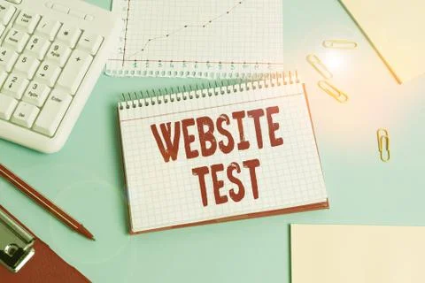 Handwriting text Website Test. Concept meaning test the websites or web Stock Photos