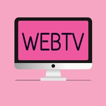 Handwriting text Webtv. Concept meaning Internet transmission programs produced 스톡 일러스트