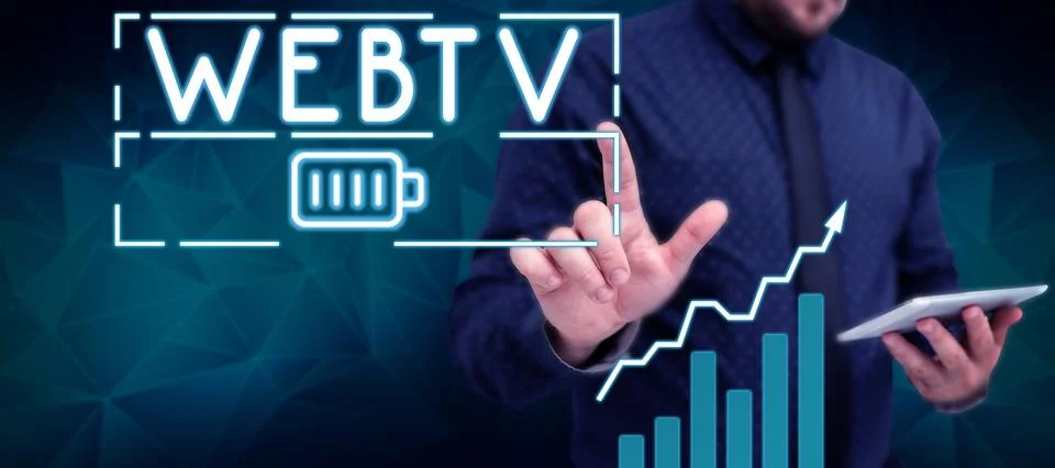 Handwriting text Webtv. Internet Concept Internet transmission programs produced Stock Photos