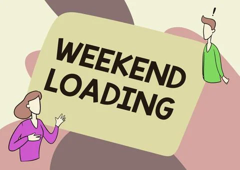 Handwriting text Weekend Loading. Business showcase Starting Friday party relax 스톡 일러스트