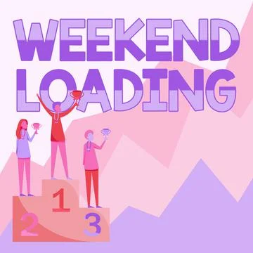 Handwriting text Weekend Loading. Business showcase Starting Friday party relax 스톡 일러스트