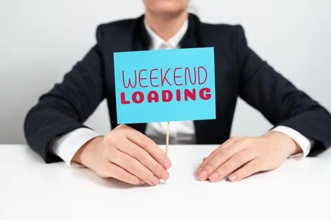 Handwriting text Weekend Loading. Business approach Starting Friday party relax 스톡 사진