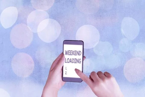 Handwriting text Weekend Loading. Concept meaning Starting Friday party relax 스톡 사진