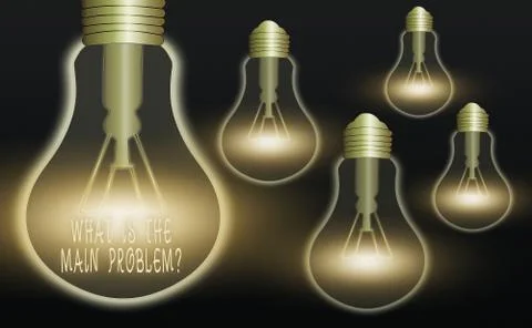 Handwriting text What Is The Main Problem Question. Concept meaning Identify the Stock Illustration