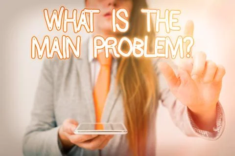Handwriting text What Is The Main Problem Question. Concept meaning Identify the Stock Photos