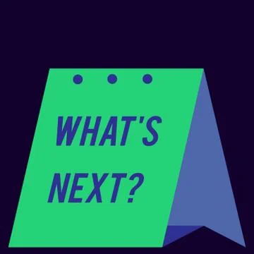 Handwriting text What S Next Question. Concept meaning Get information Ask Query Ilustração Stock