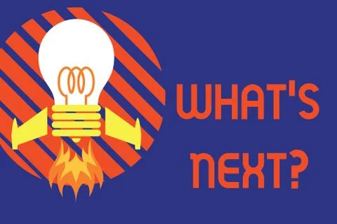Handwriting text What S Next Question. Concept meaning Get information Ask Query Ilustração Stock