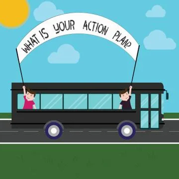 Handwriting text What Is Your Action Planquestion. Concept meaning Explain your Stock Illustration