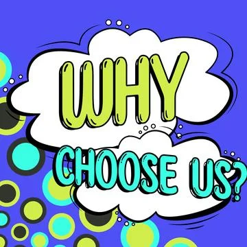 Handwriting text Why Choose Us. Internet Concept Reasons for choosing our brand Ilustração Stock