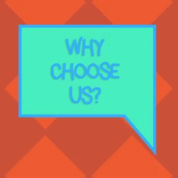 Handwriting text Why Choose Usquestion. Concept meaning Reasons to select our Ilustração Stock