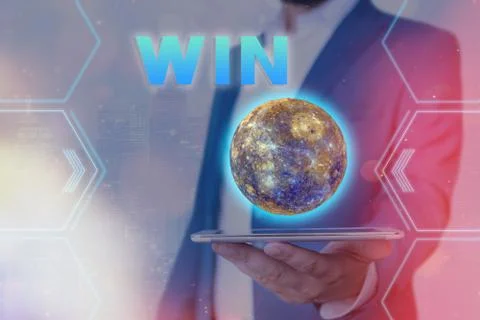 Handwriting text Win. Concept meaning achieving victory in a fight contest game Stock Photos