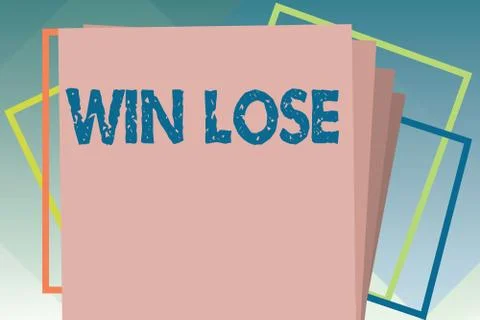 Handwriting text Win Lose. Concept meaning Compare possibilities what if 스톡 일러스트