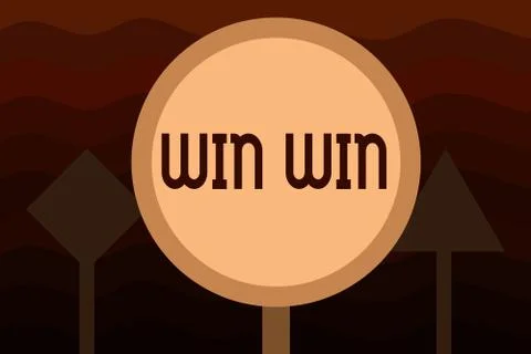 Handwriting text Win Win. Concept meaning Strategy for both parts obtain 스톡 일러스트