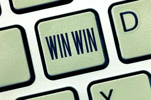 Handwriting text Win Win. Concept meaning Strategy for both parts obtain 스톡 사진