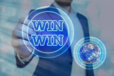 Handwriting text Win Win. Concept meaning of or denoting a situation in which Stock Photos