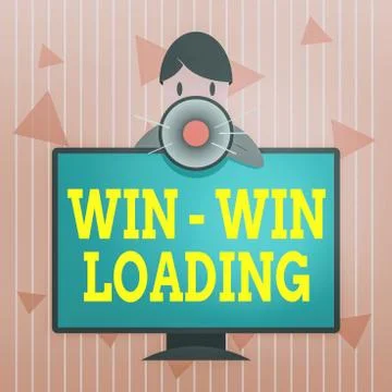 Handwriting text Win win Loading. Concept meaning advantageous or satisfactory Stockillustratie