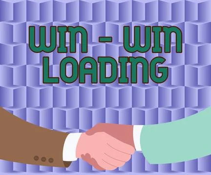 Handwriting text Win win Loading. Internet Concept advantageous or satisfactory 스톡 일러스트