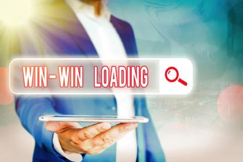 Handwriting text Win win Loading. Concept meaning advantageous or satisfactory 스톡 사진