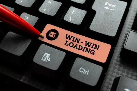 Handwriting text Win win Loading. Business showcase advantageous or satisfactory Foto stock