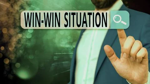 Handwriting text Win Win Situation. Concept meaning situation where all the Stock Photos