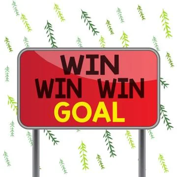 Handwriting text Win Win Win Goal. Concept meaning Approach that aims to satisfy Stock Illustration