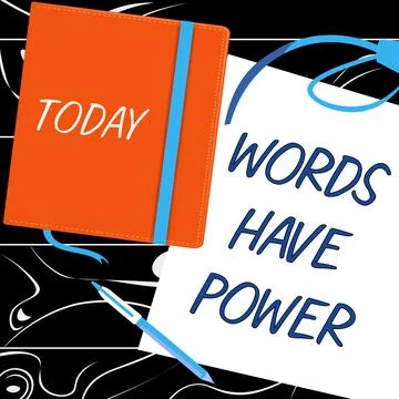 Handwriting text Words Have Power. Word for Energy Ability to heal help hinder Ilustración de archivo