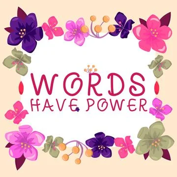 Handwriting text Words Have Power. Business showcase Energy Ability to heal help Ilustración de archivo