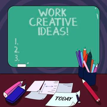 Handwriting text Work Creative Ideas. Concept meaning has ability to invent and Stock Illustration