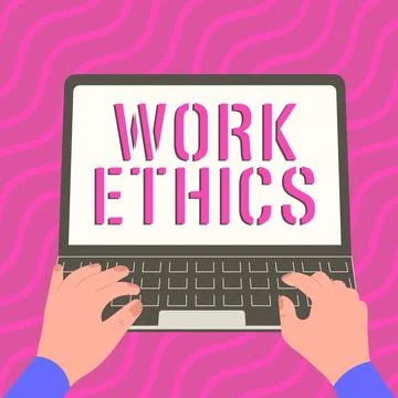 Handwriting text Work Ethics. Conceptual photo A set of values centered on the Illustrazione stock