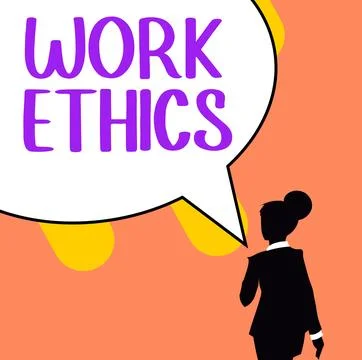 Handwriting text Work Ethics. Word for A set of values centered on the Illustrazione stock