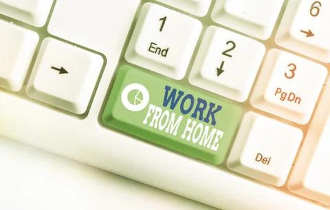 Handwriting text Work From Home. Concept meaning communicating with the company Foto stock