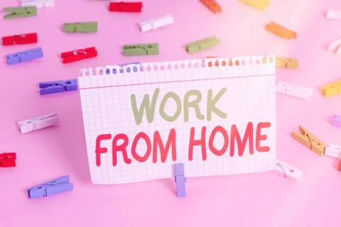 Handwriting text Work From Home. Concept meaning communicating with the company Foto stock