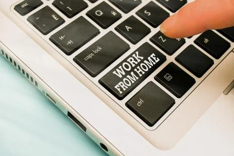 Handwriting text Work From Home. Concept meaning communicating with the company Foto stock