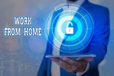 Handwriting text Work From Home. Concept meaning communicating with the company Foto stock