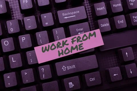 Handwriting text Work From Home. Concept meaning communicating with the company Foto stock