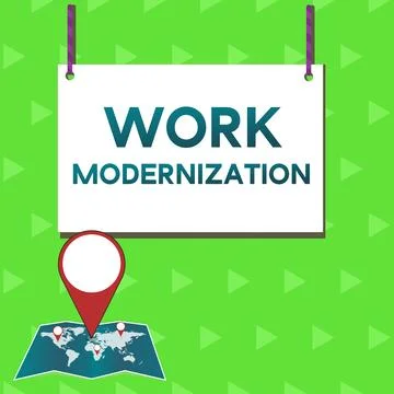 Handwriting text Work Modernization. Conceptual photo changing product service Illustrazione stock