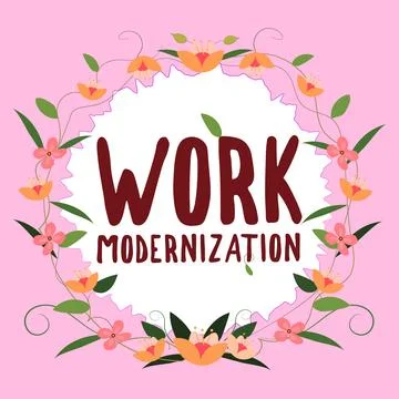 Handwriting text Work Modernization. Conceptual photo changing product service Illustrazione stock