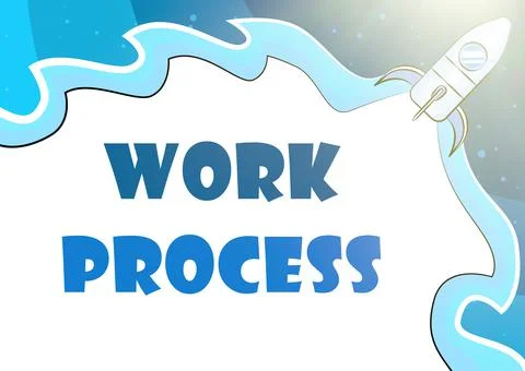 Handwriting text Work Process. Business concept Standard procedures how to Stock Illustration