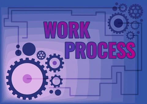 Handwriting text Work Process. Word Written on Standard procedures how to handle Illustrazione stock